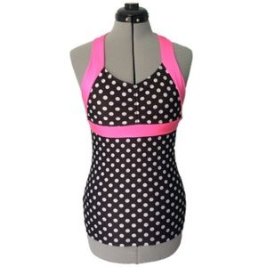 Convertible Sports Bra/Halter Polka Dot Small